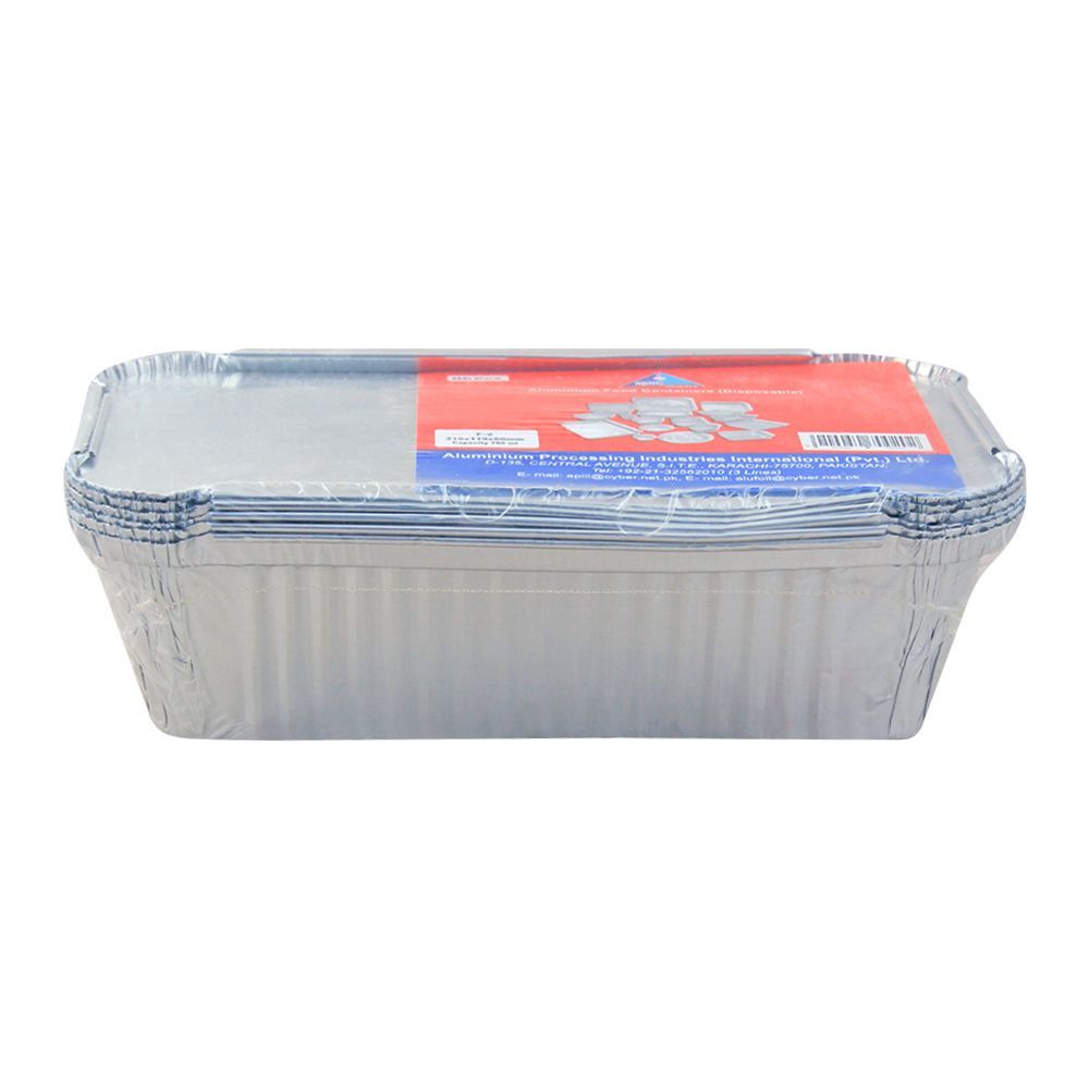 Apiil Aluminium Food Container, 219x119x60mm, 750ml, F-2, 6-Pack