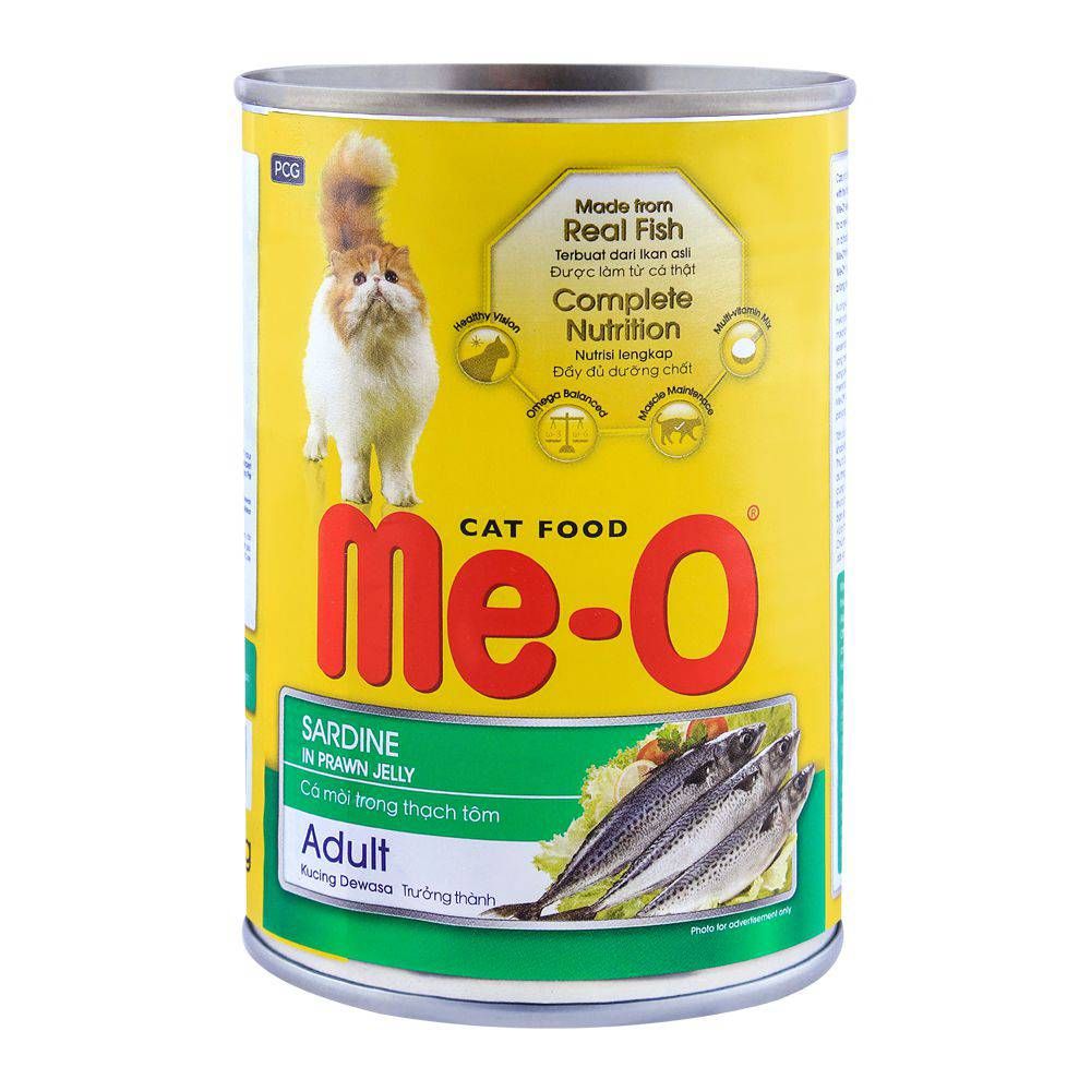 Me-O Adult Sardines In Prawn Jelly Cat Food, Tin, 400g