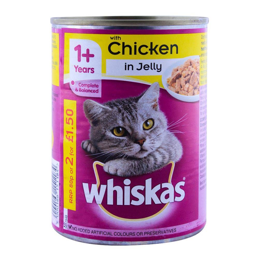 Buy Whiskas 1+ Years Chicken In Jelly Cat Food 390g Online at Best Reaction To Opening A Can Of Whiskas