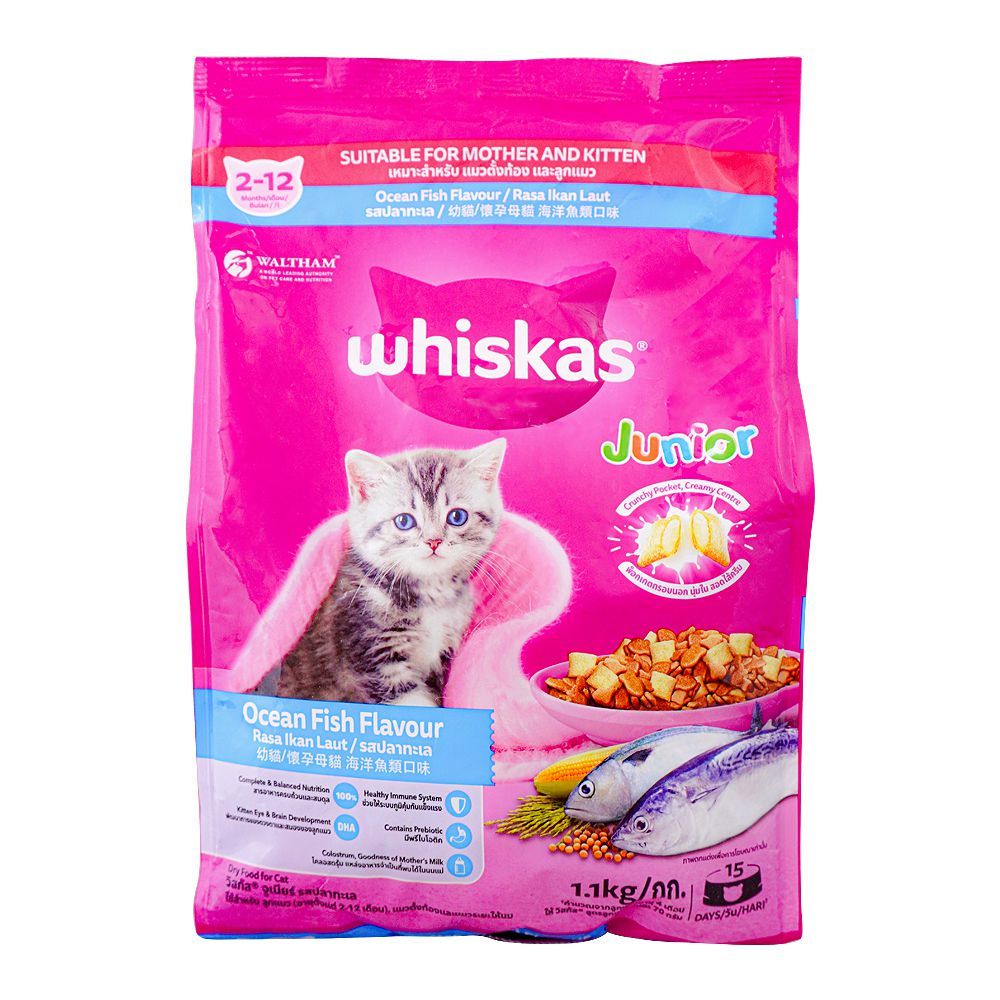 Whiskas Ocean Fish Flavor Kitten Food, 1.1kg