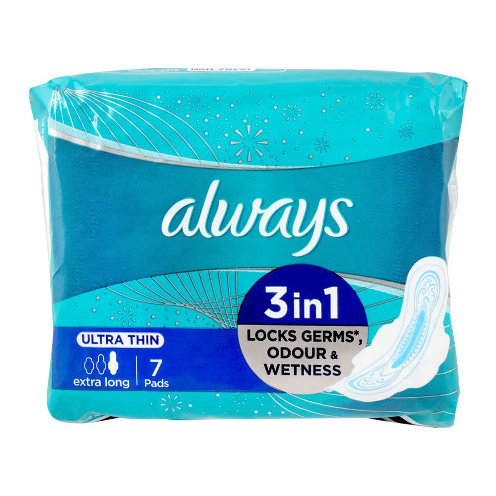 Always Ultra Thin Extra Long Gel Core, 7 Pads