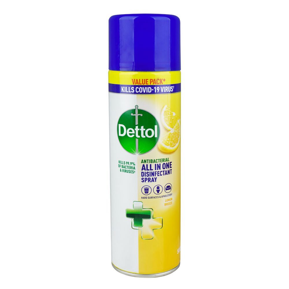 Dettol Lemon Breeze Antibacterial All-In-One Disinfectant Spray, 500ml