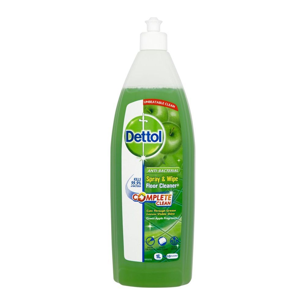 Dettol Spray & Wipe Floor Cleaner, Green Apple, 1 Liter