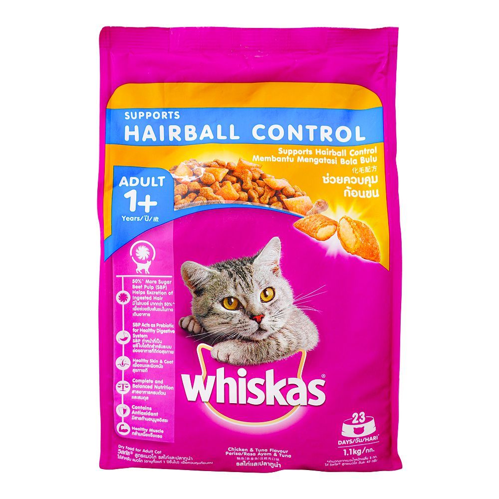 Whiskas Hair Ball Control Cat Food, 1.1Kg