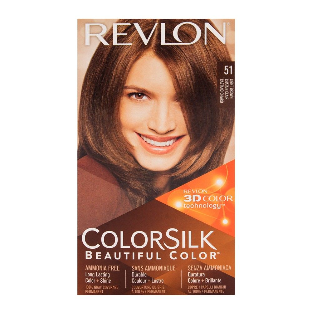 Buy Revlon Colorsilk Light Brown Hair Color 51 Online at Best Price in ...