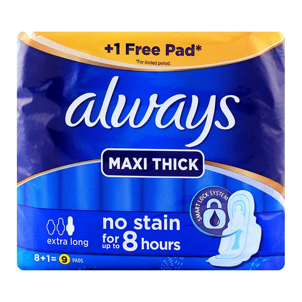 Always Maxi Thick Extra Long 8+1 Pads 1 Free Pad