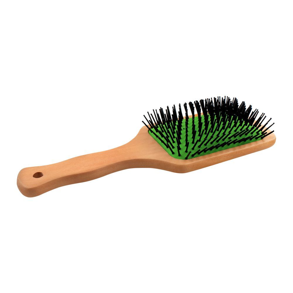 Italia Hair Brush, Wooden Style, Rectangle Shape, 7970P