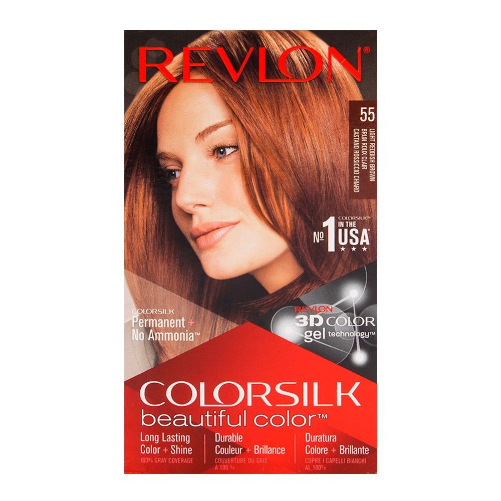 Buy Revlon Colorsilk Light Reddish Brown Hair Color 55 Online at ...