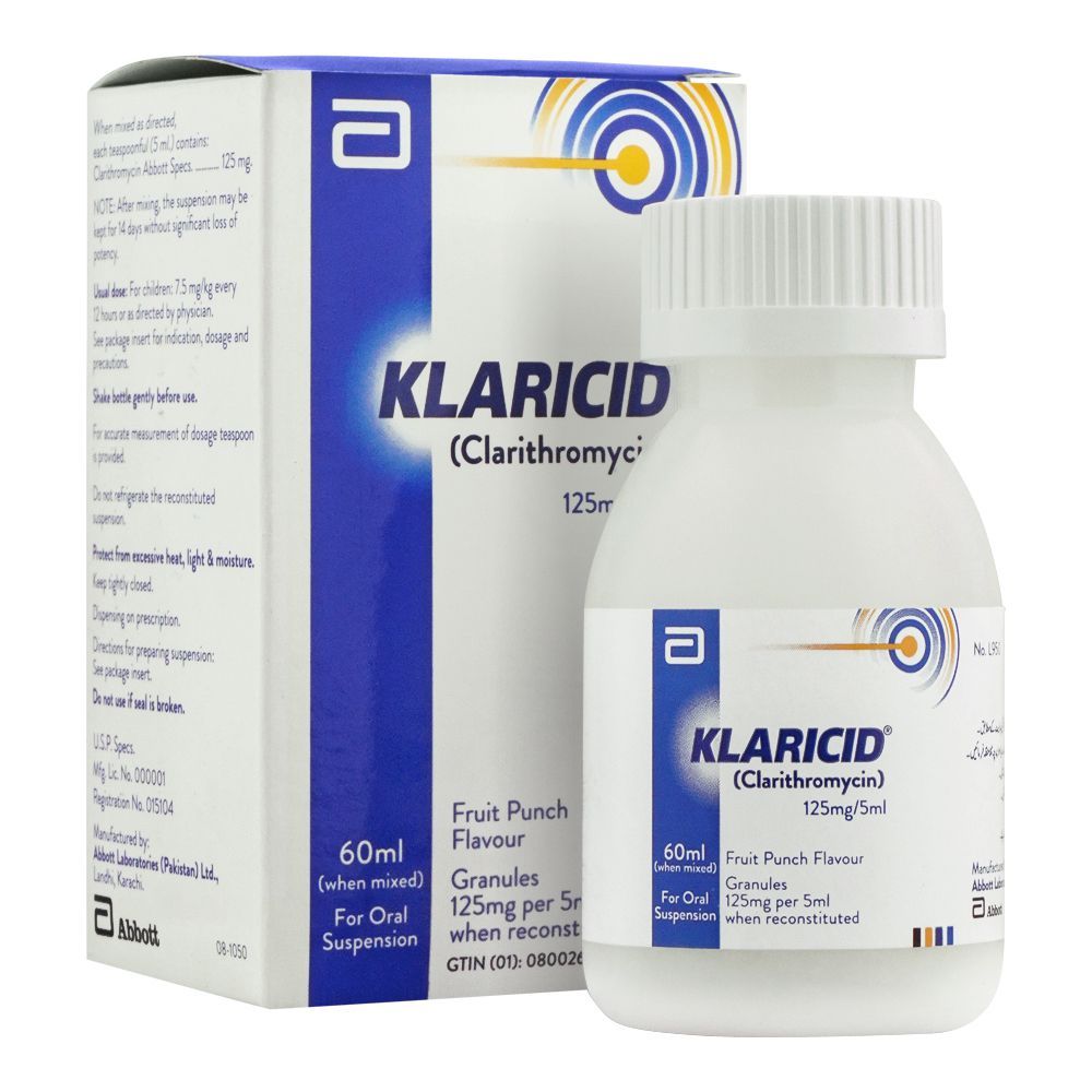 Abbott Klaricid Oral Suspension, 125mg/60ml