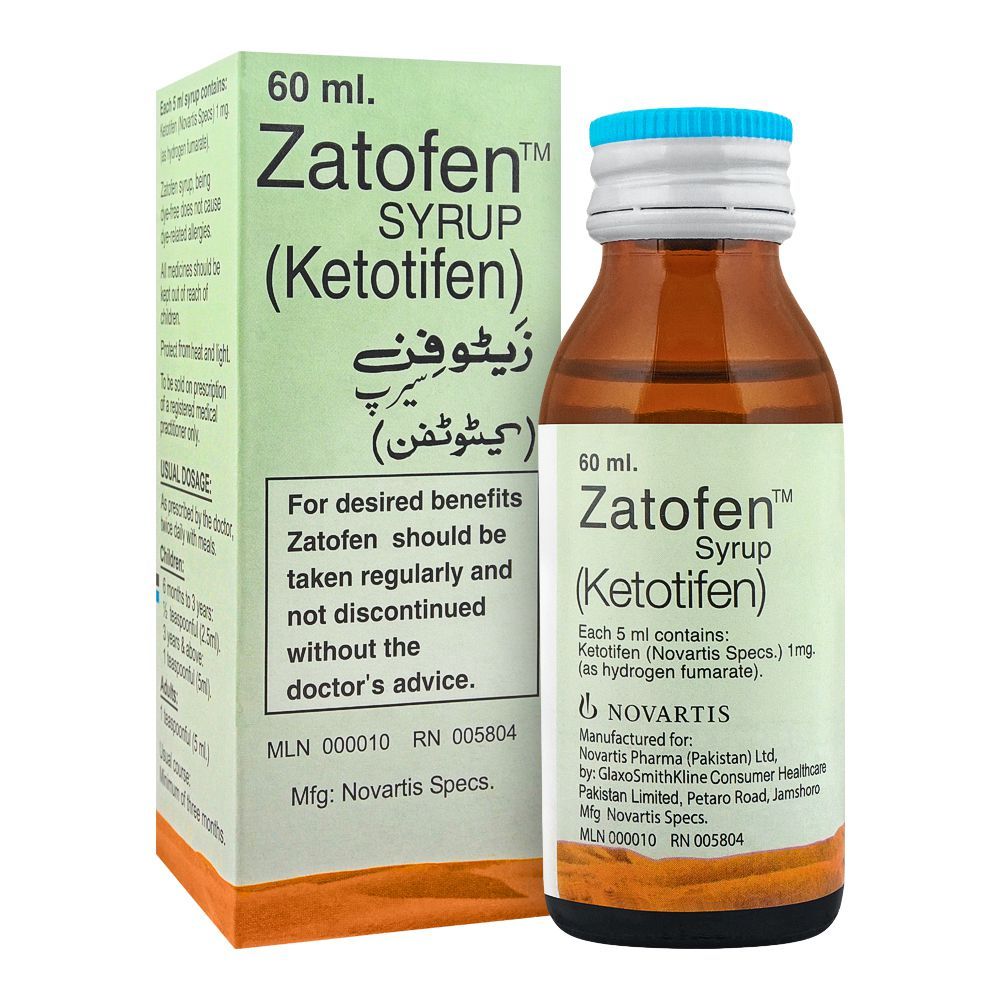 Novartis Pharmaceuticals Zatofen Syrup, 60ml