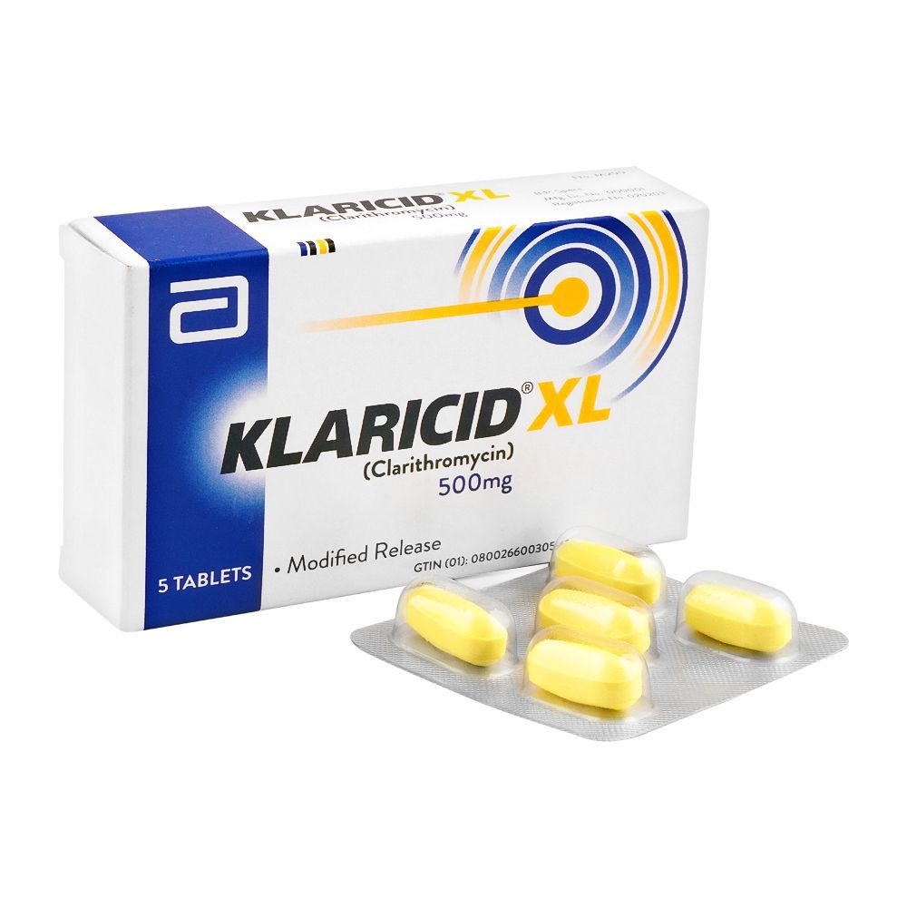 Abbott Klaricid-XL Tablet, 500mg, 5-Pack