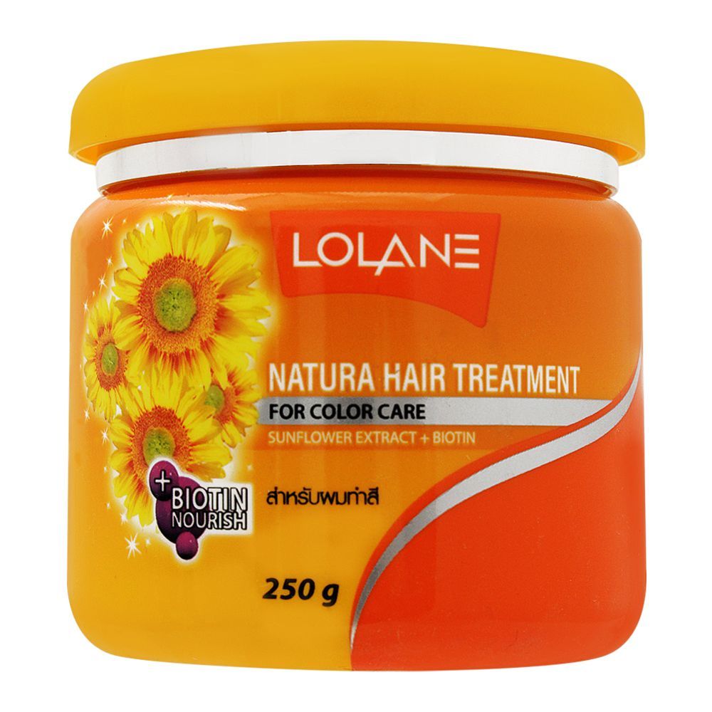 Lolane Natura Hair Treatment, Sunflower Extract + Biotin, For Color Care, 250g