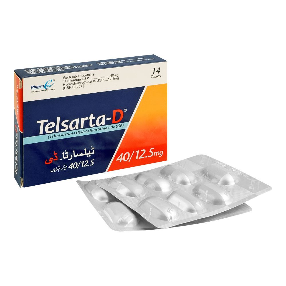 PharmEvo Telsarta-D Tablet, 40/12.5mg, 14-Pack