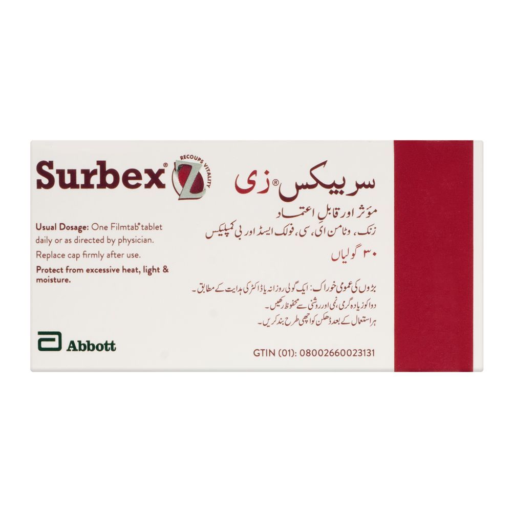 Buy Abbott Surbex Z Tablet, 30-Pack Online At Special Price In Pakistan ...