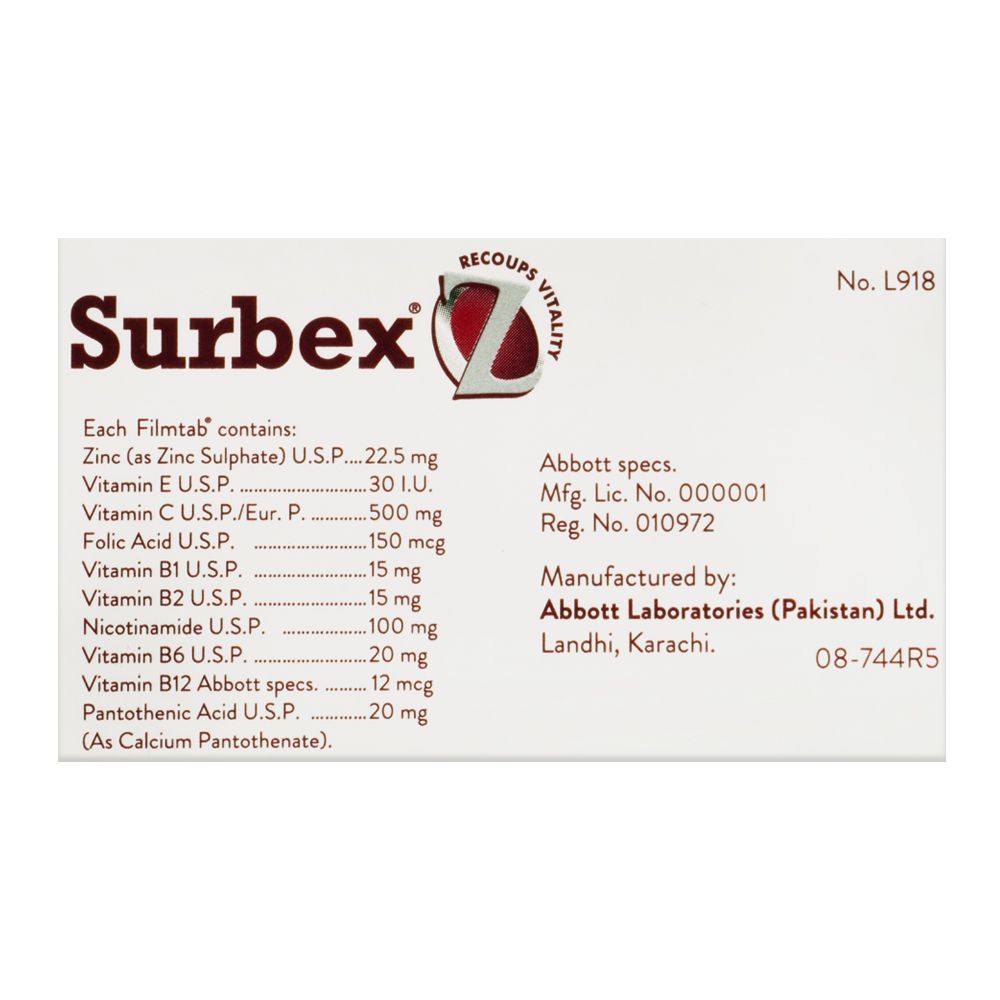 Buy Abbott Surbex Z Tablet, 30-Pack Online At Special Price In Pakistan ...