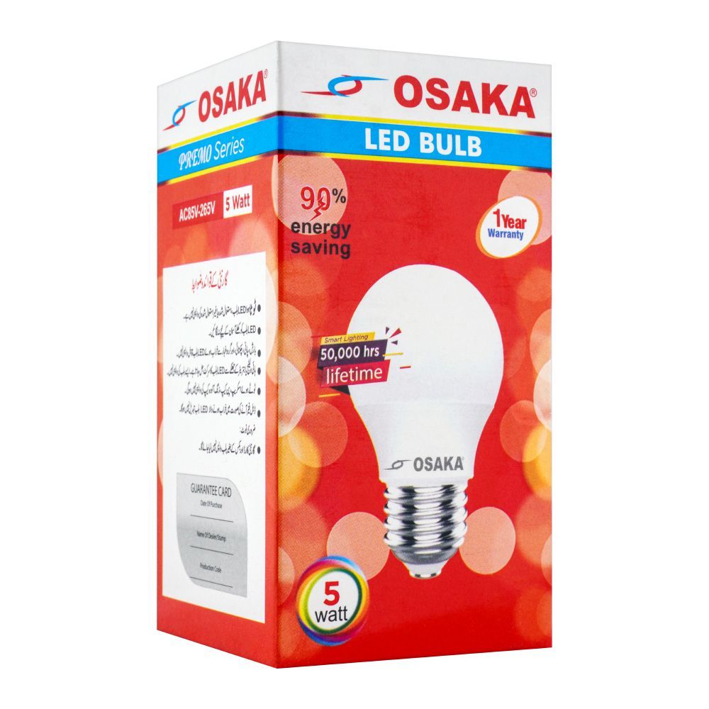 Osaka LED Bulb, 5W, E27, Day Light