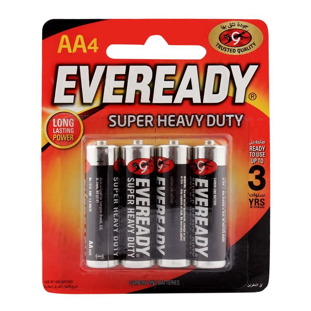 Buy Eveready Aa Batteries Super Heavy Duty 4 Pack Online At Special