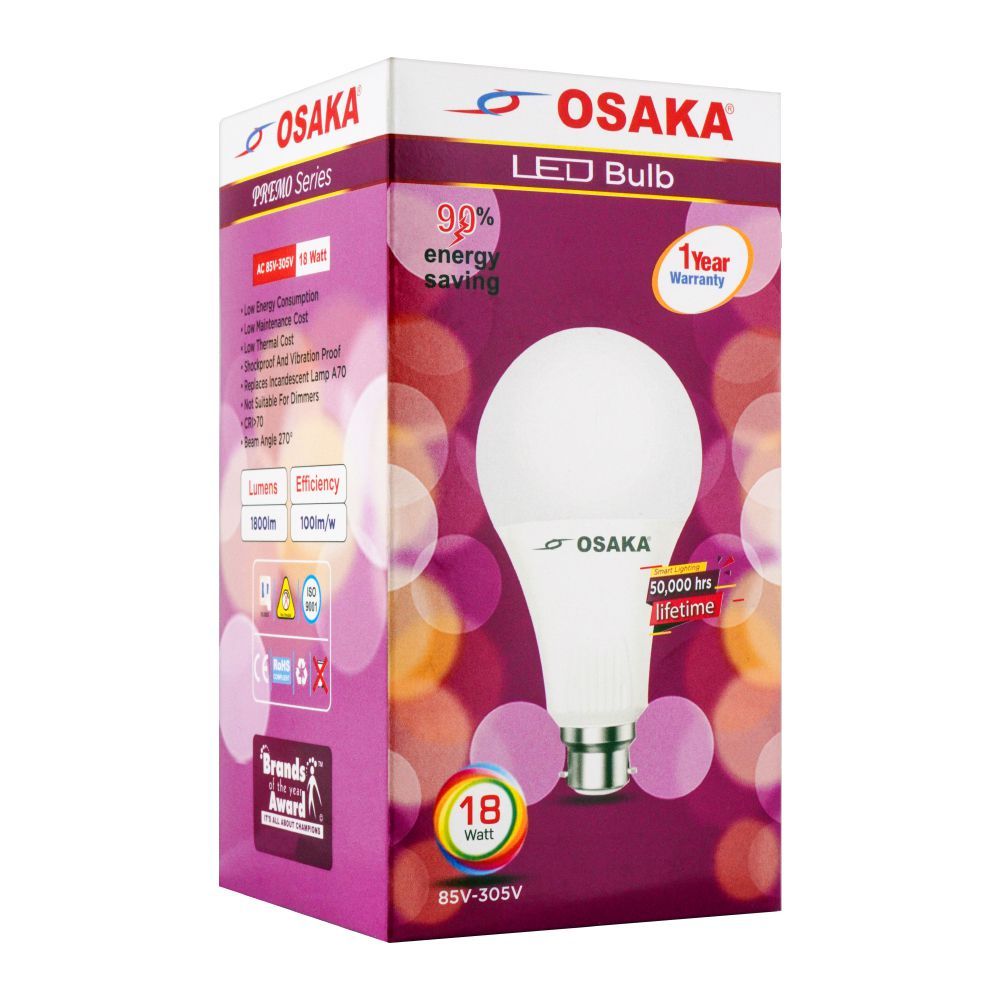Osaka LED Bulb, 18W, E27, Day Light
