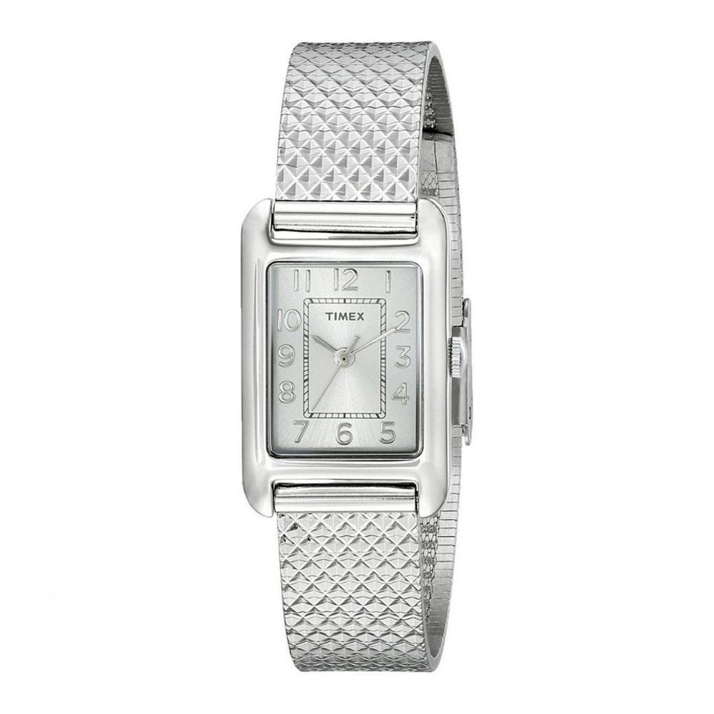 Timex Women's Emma Silver Dial, Stainless Steel, Mesh Bracelet Watch - T2P303