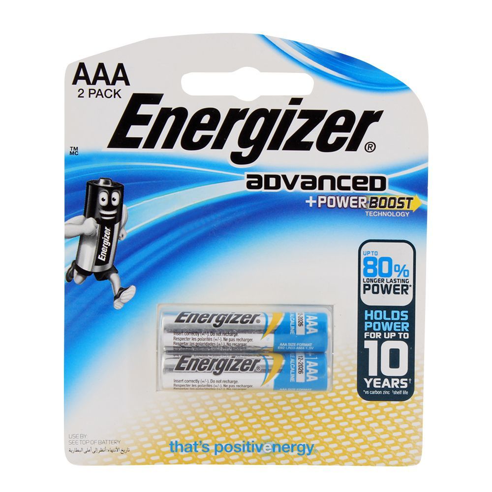 Energizer Advanced +Powerboast AAA Batteries 2-Pack RP-2