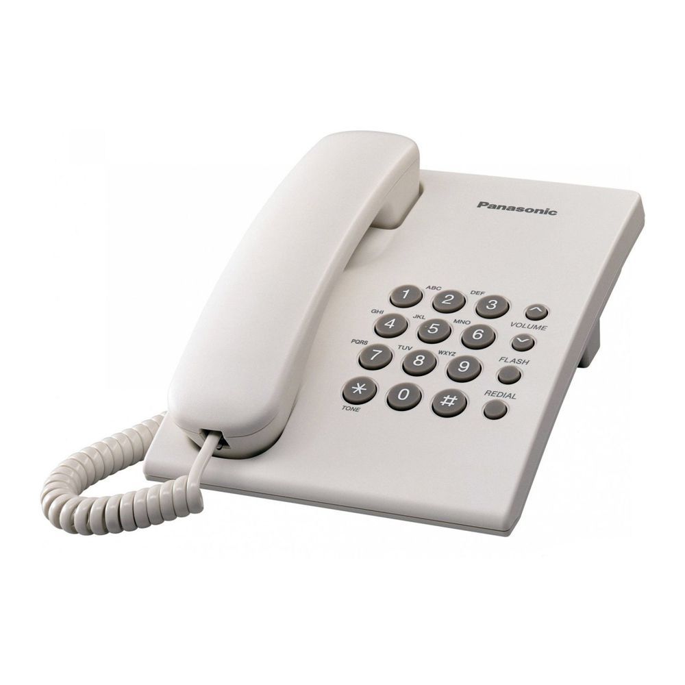 Panasonic Corded Landline Phone, White, KX-TS500MX