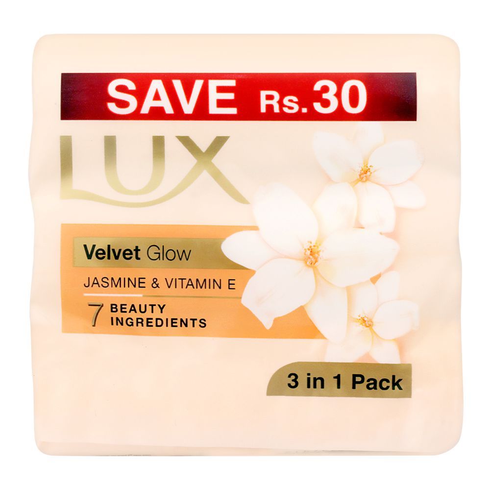 Lux Velvet Glow Jasmine White Soap Trio Pack, 3x128g