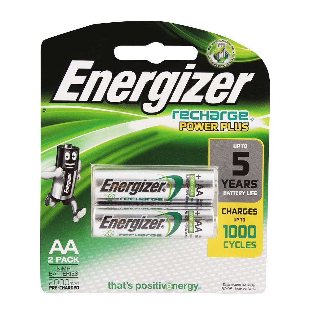 Energizer Rechargrable AA Batteries 2000mAH 2-Pack