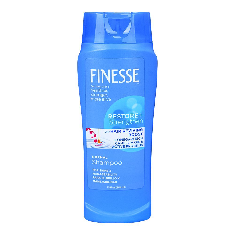 Finesse Restore + Strengthen Hair Reviving Boost Shampoo, For Healthier/Stronger Hair, 384ml