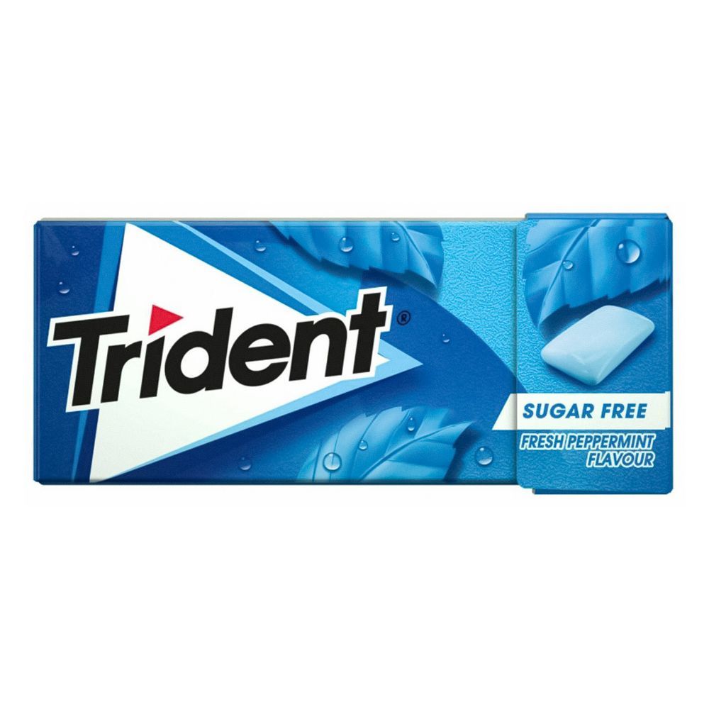 Trident Sugar Free Gum, Fresh Peppermint Flavor, 14gm