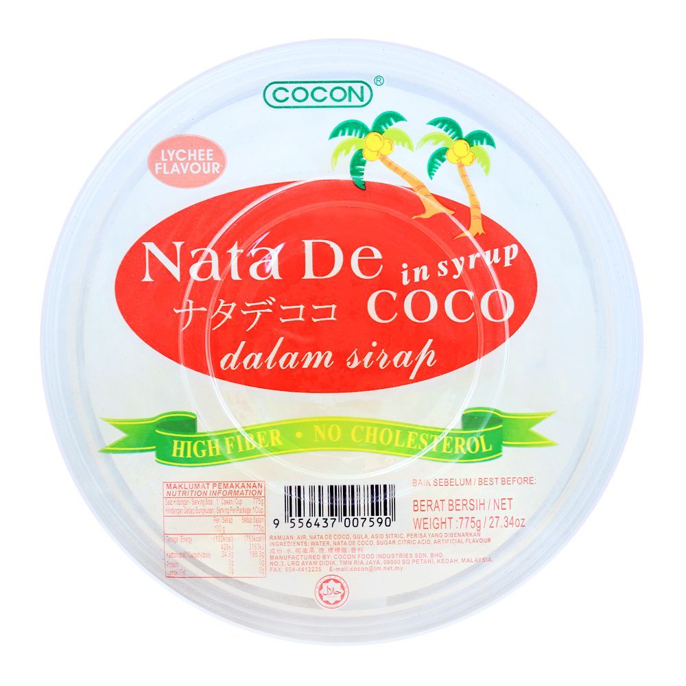Cocon Nata De Coco In Syrup, Lychee Flavour, 775g