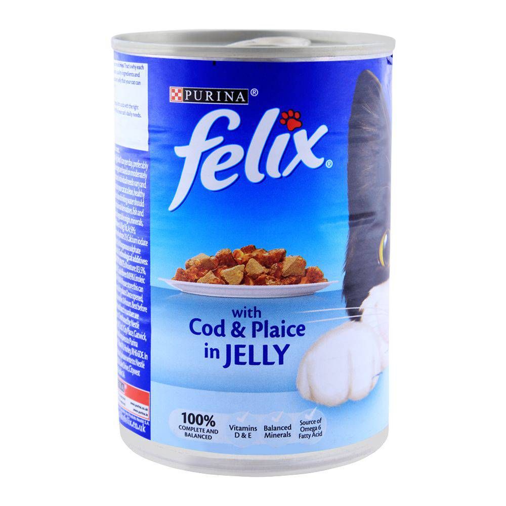 Felix Chunks With Cod & Plaice in Jelly Cat Food, Tin,400g