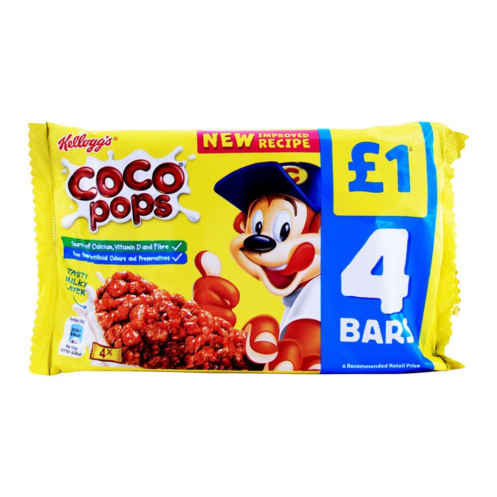 Kellogg's Coco Pops Cereal Bar 4x20g