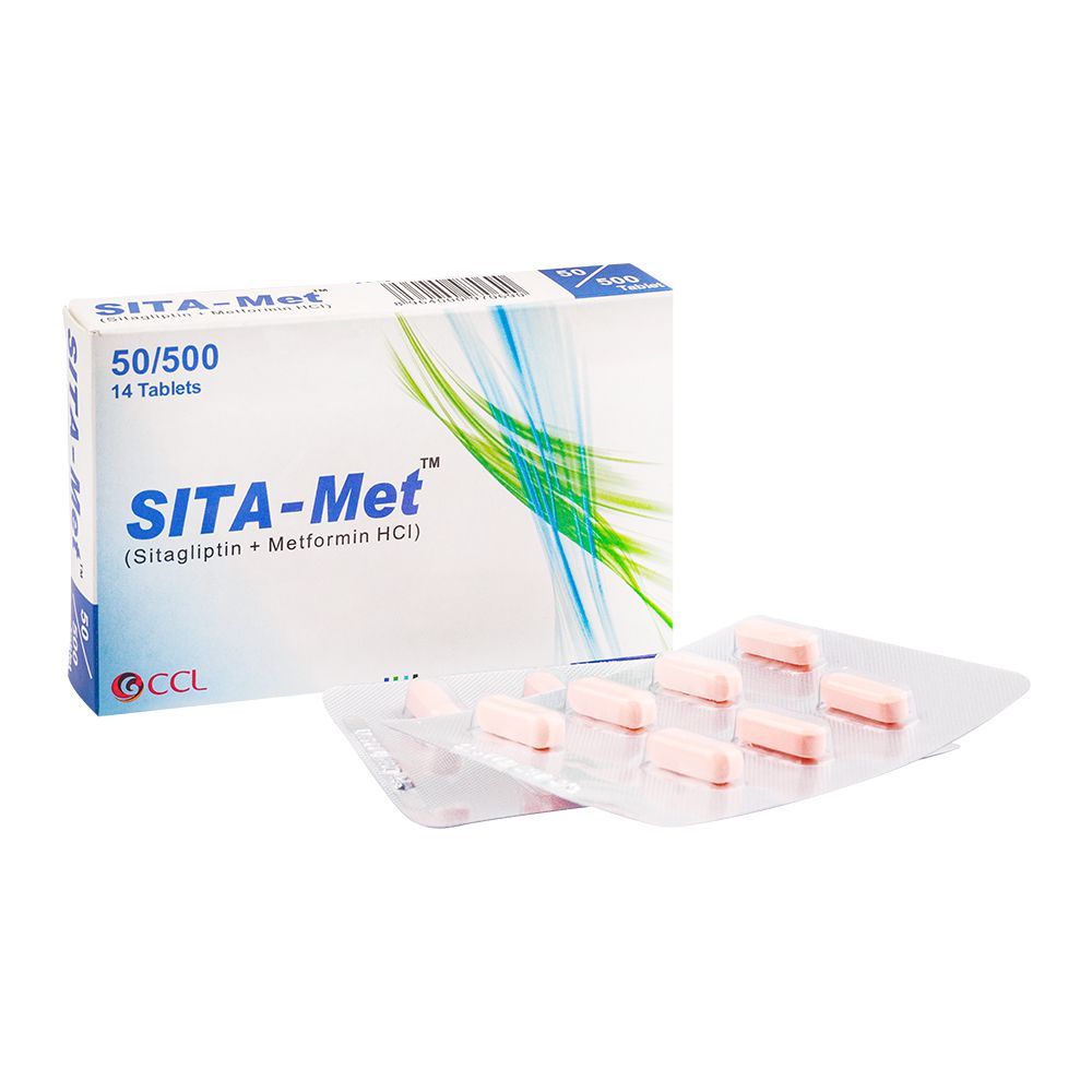 CCL Pharmaceuticals Sita-Met Tablet, 50/500mg, 14-Pack