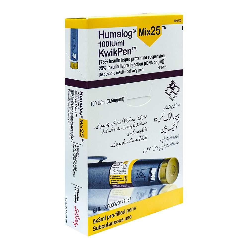 Eli Lilly Humalog Mix 25 KwikPen, 100IU/ml, 3.5mg/ml, 3ml