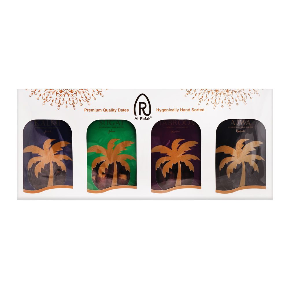 Al-Rafah Dates Gift Box, 4-Pack In 1, 1000g