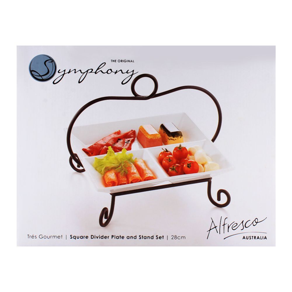 Symphony Square Divider Plate And Stand 28cm ES-3854