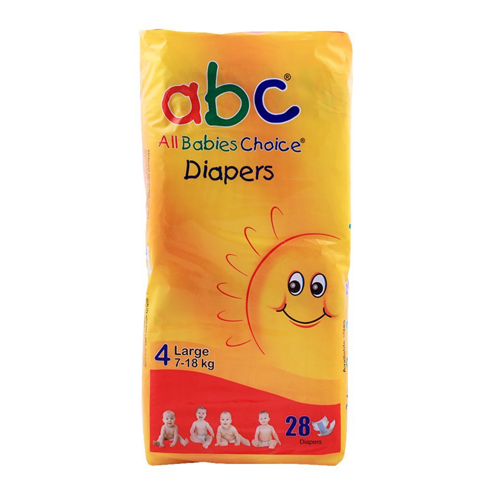 ABC Baby Diapers, No. 4, Large, 7-18 KG, 28-Pack