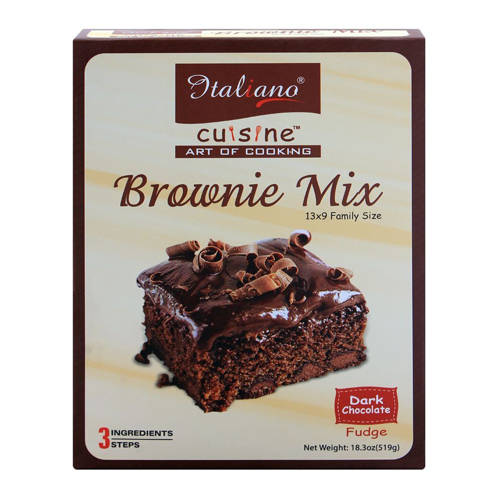 Italiano Brownie Mix, Dark Chocolate Fudge, 519g