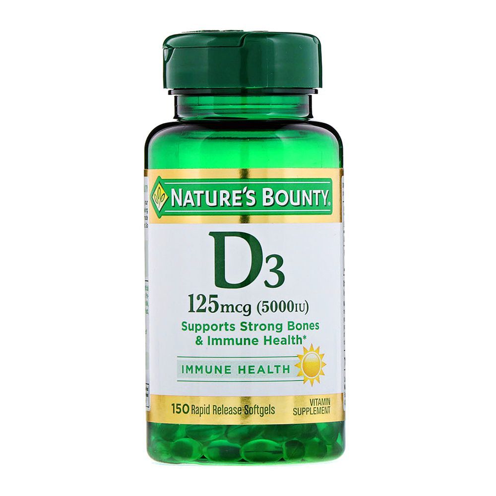 Nature's Bounty D3 5000IU, 150 Softgels, Vitamin Supplement