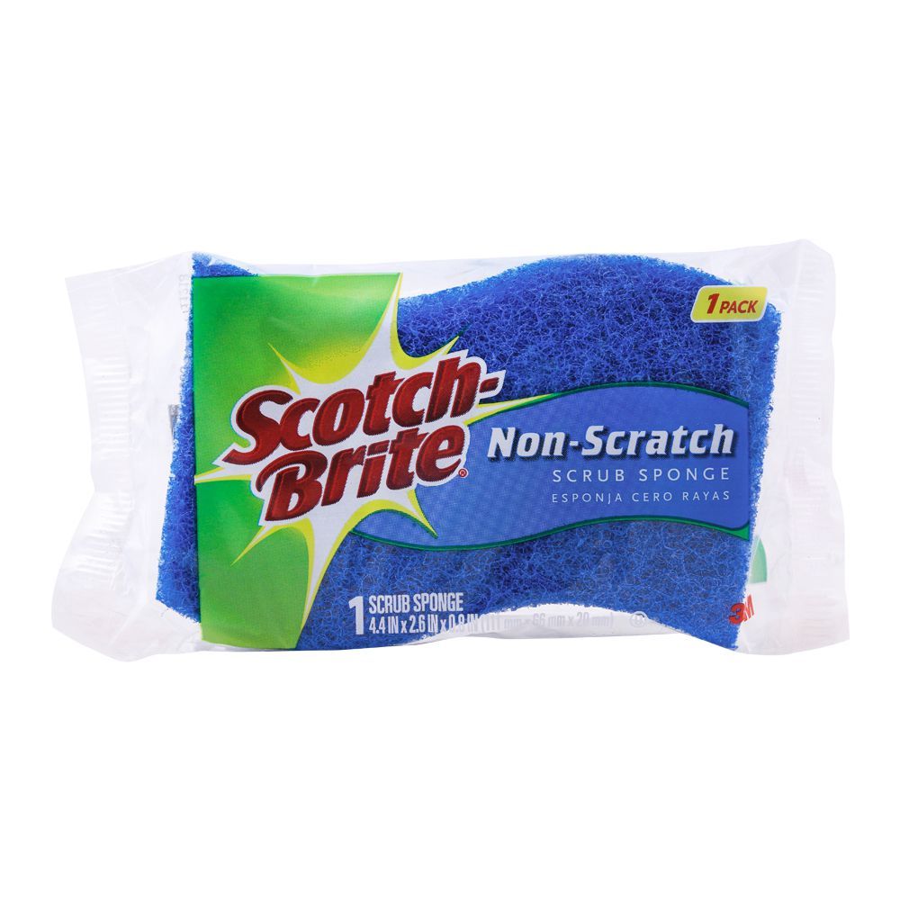 Scotch Brite Non-Scratch Scrub Sponge, 4.4x2.6x0.8 Inches, 1 Piece