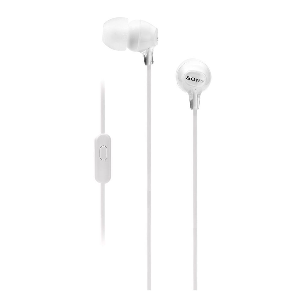Sony Comfortable Fit Stereo Headphones, White, MDR-EX15AP