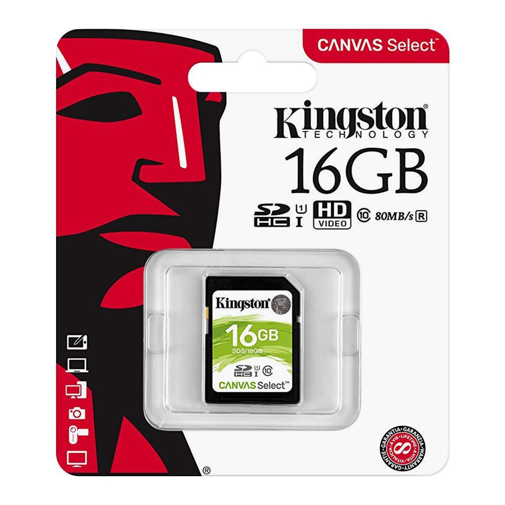Kingston 16GB SDHC SD Card, Class 10, Canvas Select