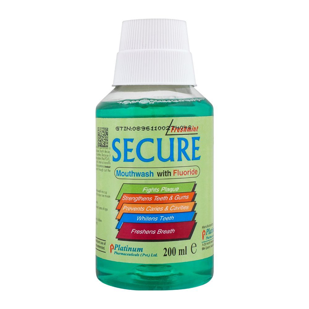 Secure Mouthwash, With Fluoride, 200ml