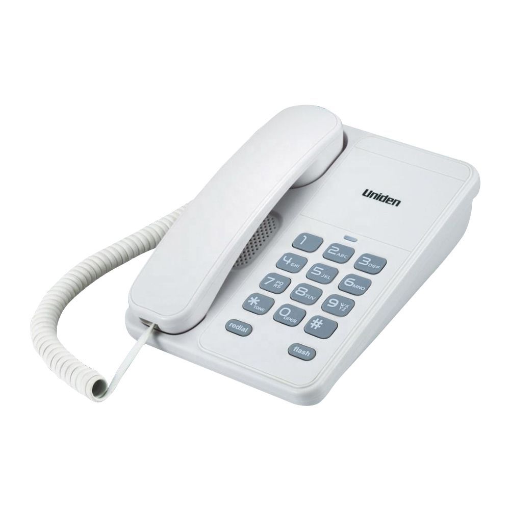 Uniden Basic Desktop Landline Phone, White, AS7202
