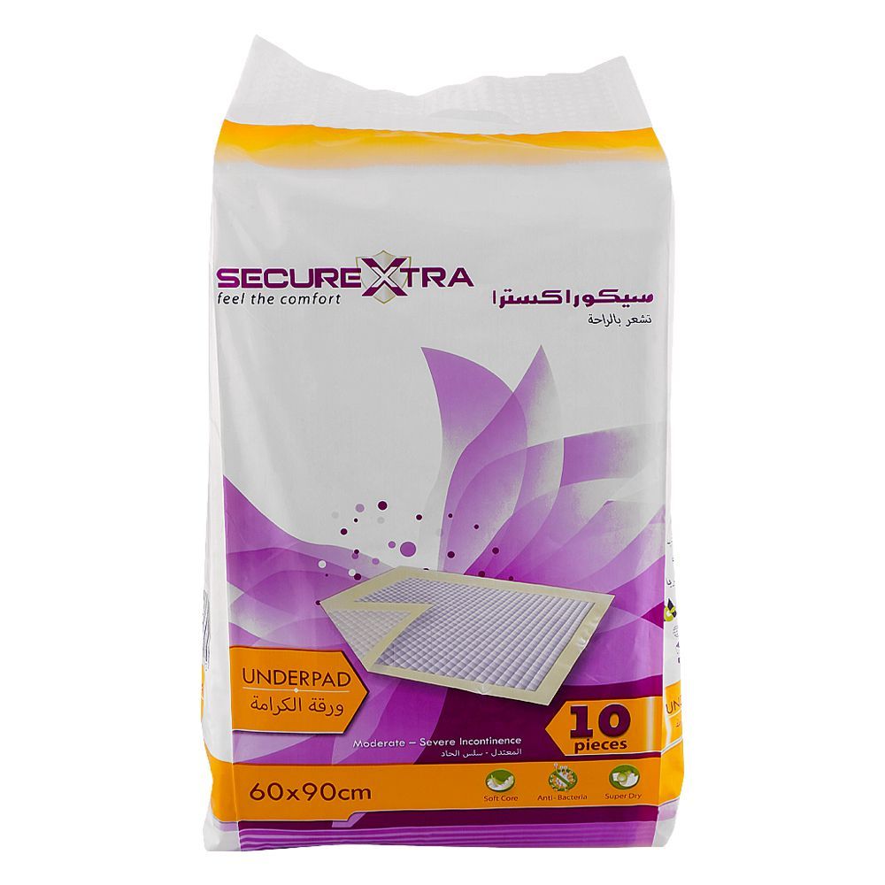 Secure Xtra Under Pads, 60 x 90 cm, 10-Pack
