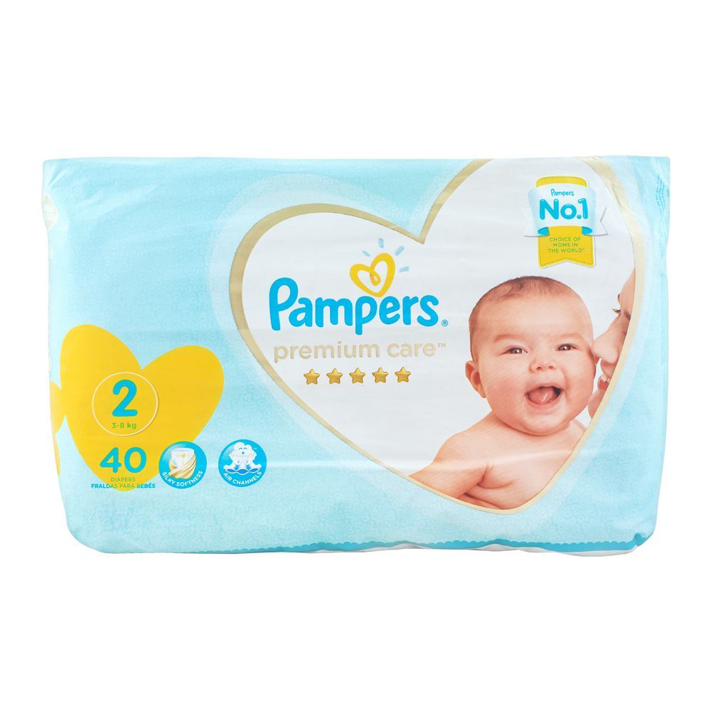 Pampers Premium Care Diapers, No. 2, 3-6 KG, 40-Pack