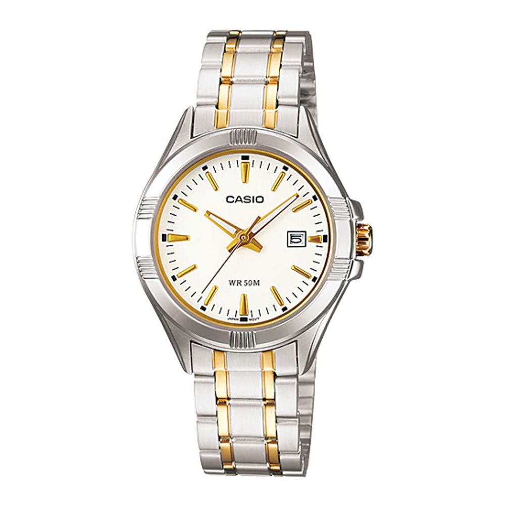 Casio Enticer Women's Analog Silver/Gold Stainless Steel Watch, LTP-1308SG-7AVDF