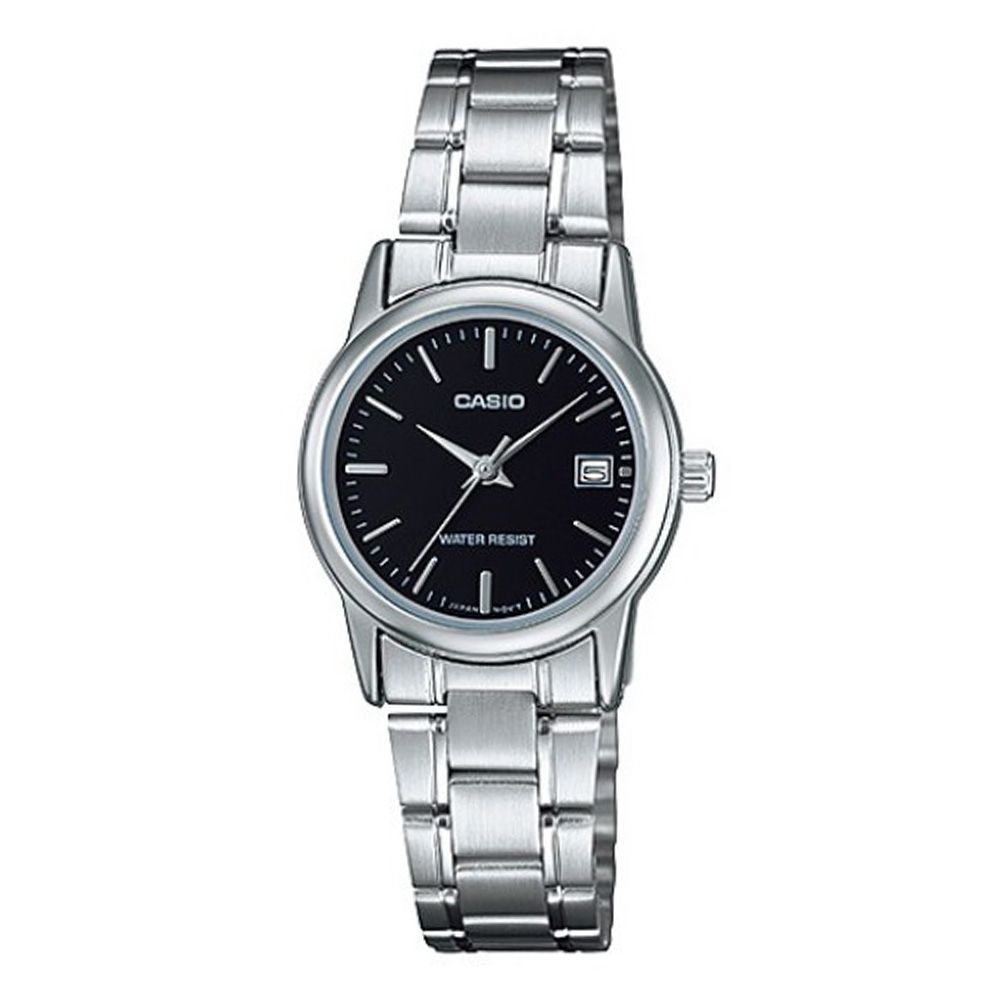 Casio Women's Dress Watch, Black Dial With Stainless Steel Strap, LTP-V002D-1AUDF