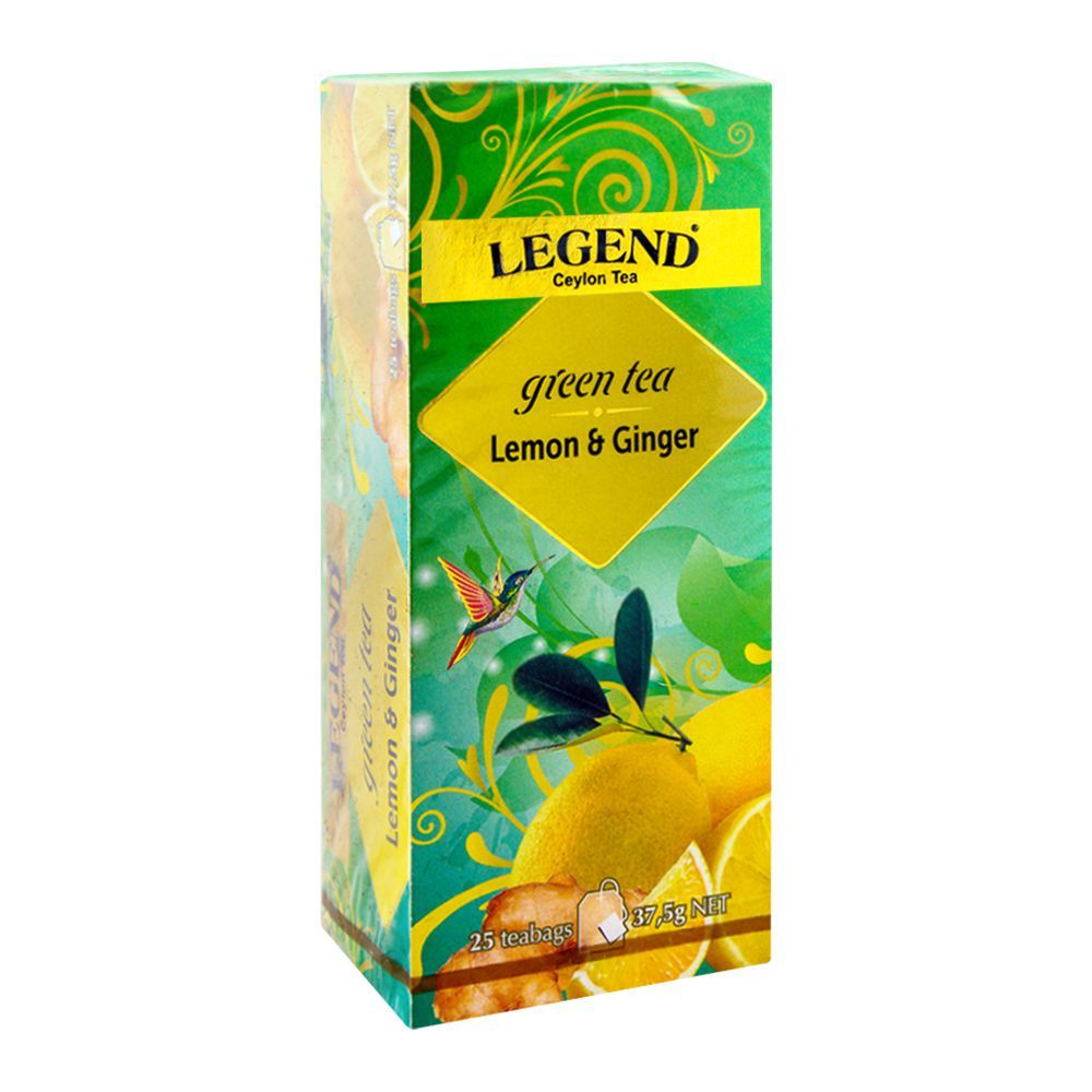 Legend Ceylon Green Tea, Lemon & Ginger, 25 Tea Bags