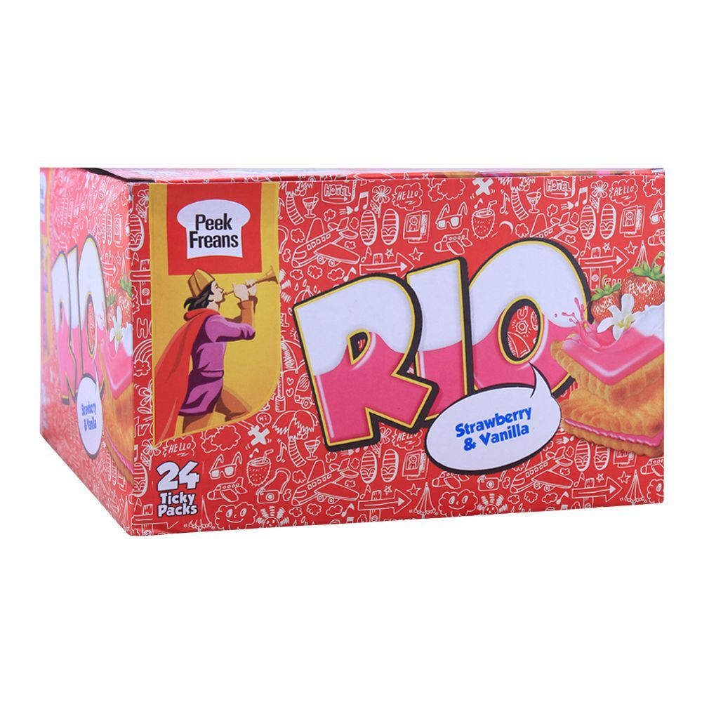 Peek Freans Rio Strawberry & Vanilla Biscuit, 24 Ticky Packs